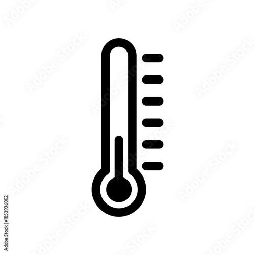 Thermometer Icon: Temperature Measurement Symbol for Weather, Health, Climate, and Data Graphics