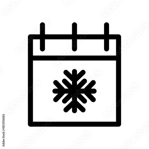 Calendar With Snowflake Icon Symbolizing Winter Holidays and Seasonal Planning