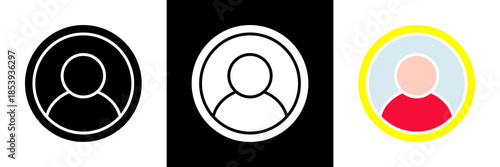 Profile Icon Set Glyph vector Illustration