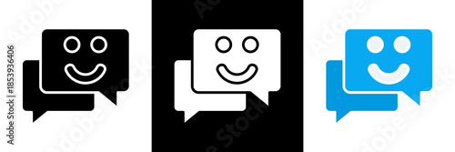 Emoji Picker Icon Set Glyph vector Illustration