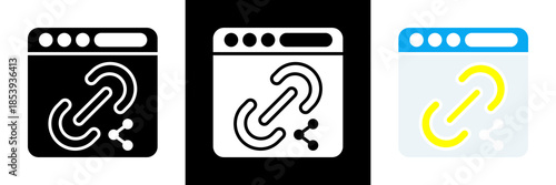 Link Share Icon Set Glyph vector Illustration