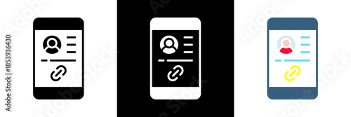 Bio Link Icon Set Glyph vector Illustration