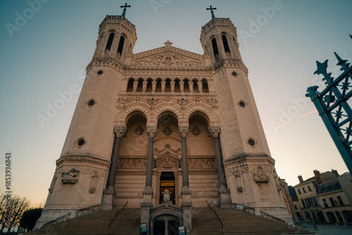 Lyon, France - 3 nov 2025 The Basilica of Notre-Dame of Fourviere in Lyon