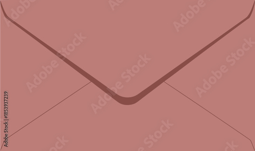 Simple pink envelope on beige background for correspondence