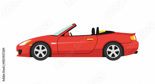 Sleek Red Convertible Sports Car Illustration