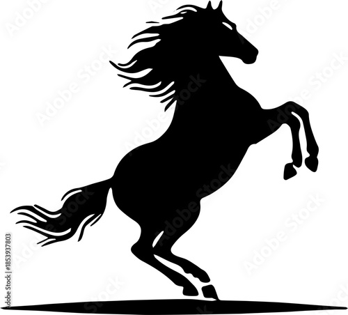 Horse Logo Black and White Vector Icon