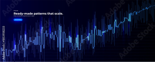Financial Growth Stock Market Graphic, Economy Trade Graph, Data Chart Business Development Strategy Finance, Invest Background Concept, Global Digital Sale Analysis, Year Plan. Vector Illustration