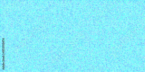 Pool tile background. Bathroom textured light blue mosaic. Square pixel gradation blue tones decoration ornament. Kitchen wall with grid. Vector swimming pool flat seamless pattern illustration.
