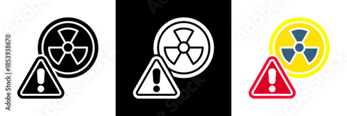 Hazard Icon Set Glyph vector Illustration