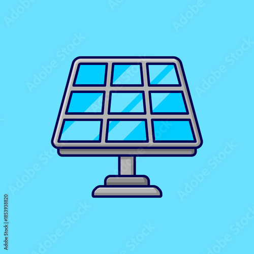Solar Panel Vector Icon Illustration On Isolated Background.