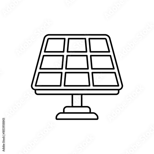 Solar Panel Vector Icon Illustration On Isolated Background.