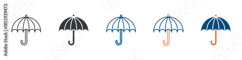 Umbrella Icon Set Multiple Style Collection 