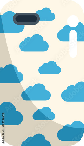 Smartphone with a cloud pattern is making a statement about modern technology