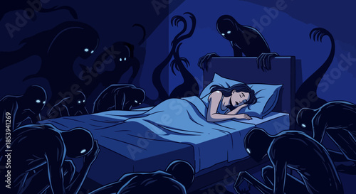 Insomnia Night Anxiety Concept