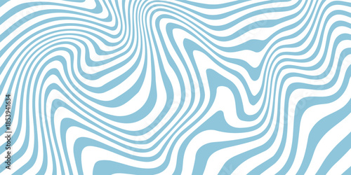 Blue and beige diagonal wavy lines seamless pattern. Simple vector abstract liquid stripes background. Funky groovy texture with diagonal waves, fluid shapes, flow. Stylish repeated decorative design