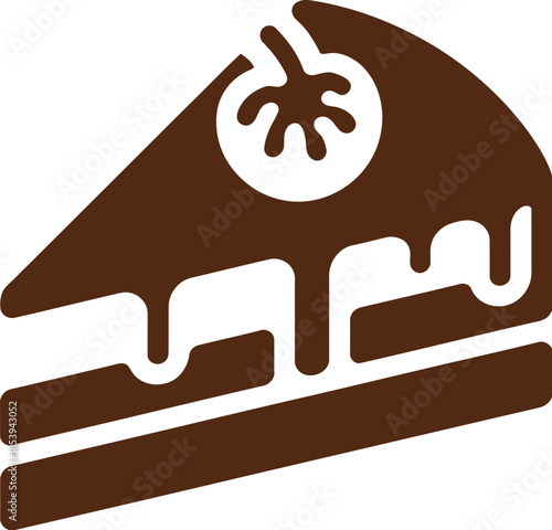 Delicious chocolate cake slice with cherry on top