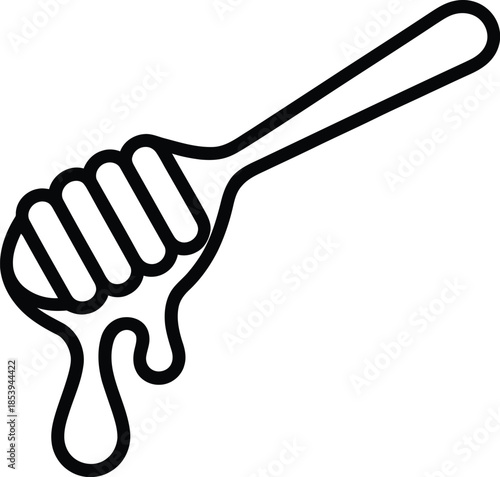 Honey dipper with dripping honey