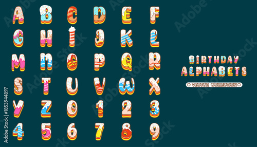 Set of Birthday Alphabets letter