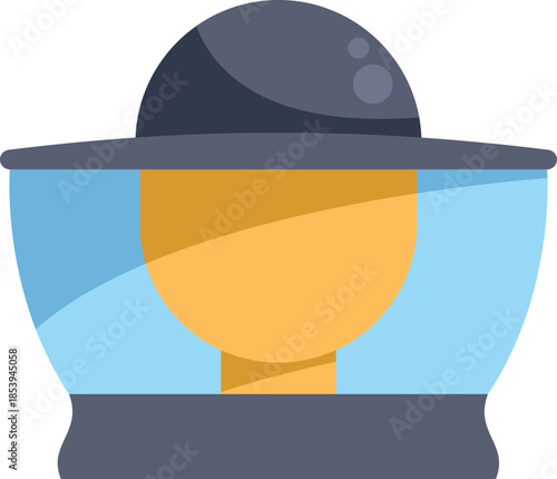 Beekeeper wearing protective hat and suit modern beekeeping icon flat style vector illustration
