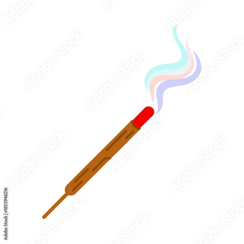 Aromatic incense stick with vibrant, swirling smoke, symbolizing tranquility, meditation, and a calming atmosphere for spiritual practices or home relaxation