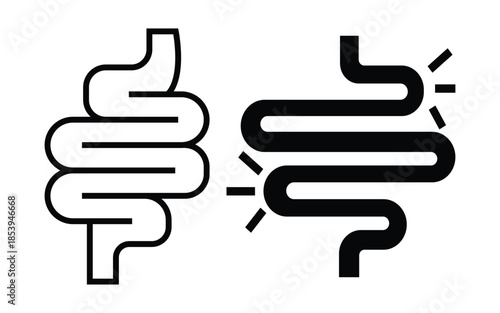 Gastrointestinal Tract Icon Pack – Medical Bowel & Digestion Illustrations
