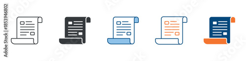 Document Icon Set Multiple Style Collection 