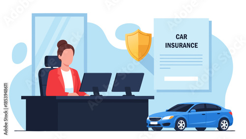 Professional agent provides comprehensive car insurance, ensuring vehicle protection and financial safety with expert service