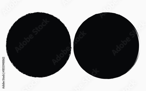 Two identical black oval shapes on a white background