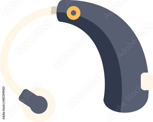 Modern behind the ear hearing aid amplifying sound for individuals with hearing loss