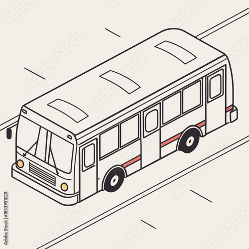 Modern city bus traveling on road