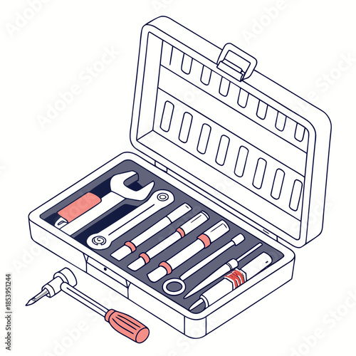 Open toolbox with assorted tools