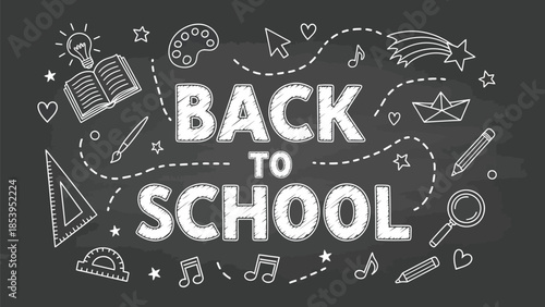 Back to School Sale Banner with Books and Backpack