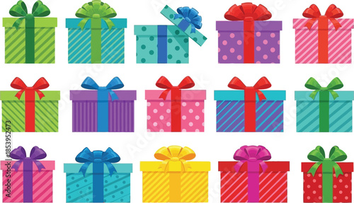 set of colorful gift boxes