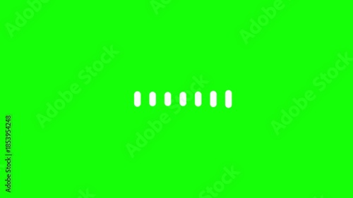 White lines buffering or loading animation on green screen
