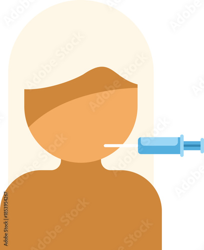 Simple cartoon illustration of a doctor injecting a patient with a vaccine