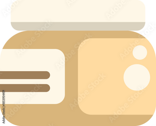 Closed jar with blank label for peanut butter or other food product packaging design