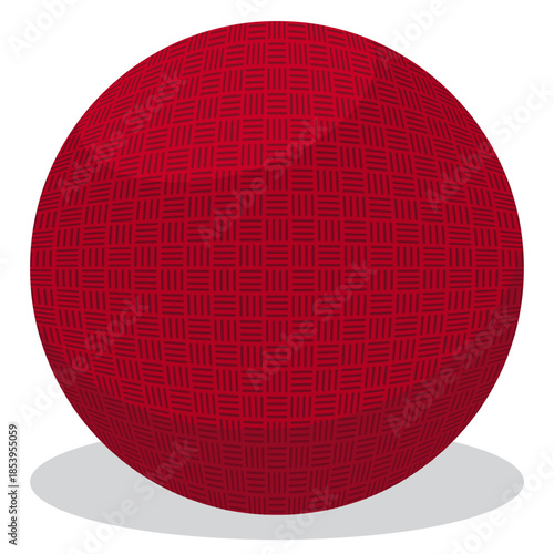 Red kickball vector illustration drawing.