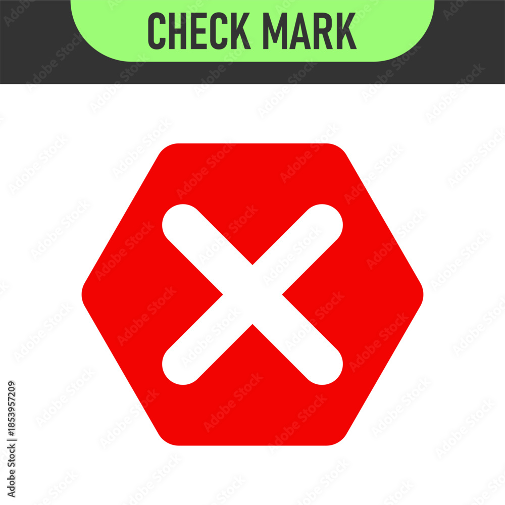 Fototapeta premium check mark icon button set. check box icon with right and wrong buttons and yes or no checkmark icons in green tick box and red cross. vector illustration 