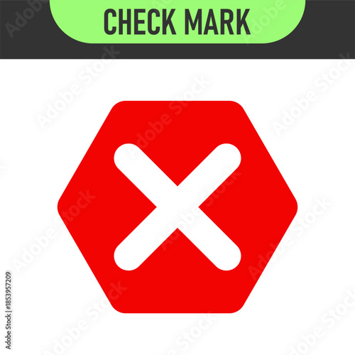 check mark icon button set. check box icon with right and wrong buttons and yes or no checkmark icons in green tick box and red cross. vector illustration	