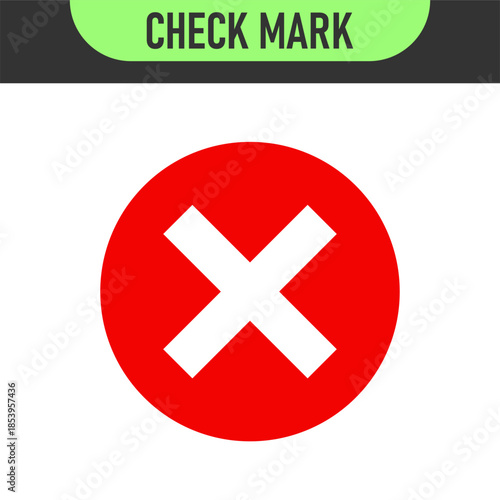 check mark icon button set. check box icon with right and wrong buttons and yes or no checkmark icons in green tick box and red cross. vector illustration	