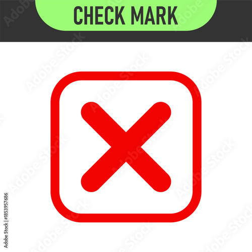 check mark icon button set. check box icon with right and wrong buttons and yes or no checkmark icons in green tick box and red cross. vector illustration	