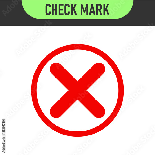 check mark icon button set. check box icon with right and wrong buttons and yes or no checkmark icons in green tick box and red cross. vector illustration	