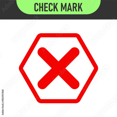 check mark icon button set. check box icon with right and wrong buttons and yes or no checkmark icons in green tick box and red cross. vector illustration	