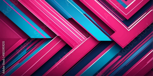 Energetic pink and blue diagonal abstract design representing speed, power, and motion