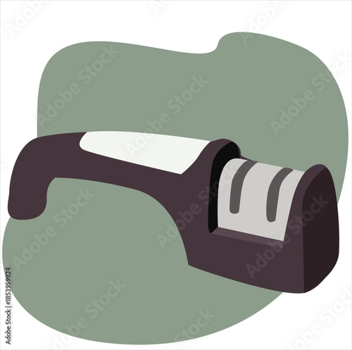 Knife Sharpening. Knife sharpener tool illustration
