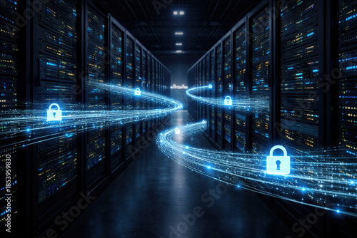 Secure Data Center Interior with Encrypted Data Flows and Servers