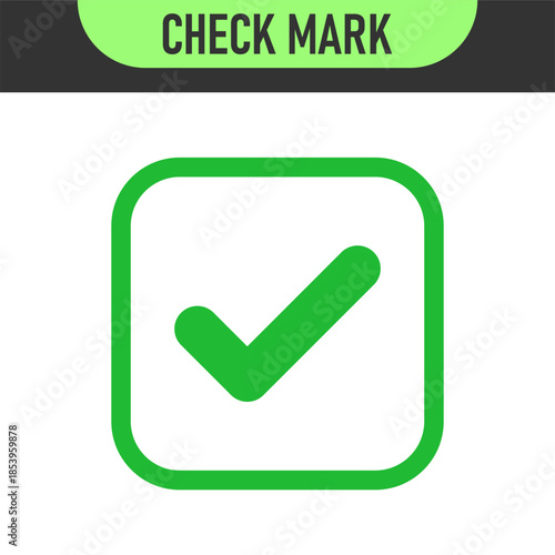check mark icon button set. check box icon with right and wrong buttons and yes or no checkmark icons in green tick box and red cross. vector illustration	