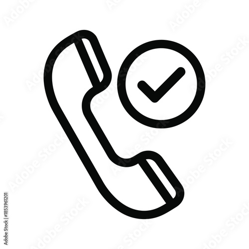 Telephone Receiver with Check Mark Icon