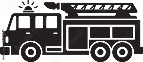 City Emergency Service Vehicle Silhouette Vector