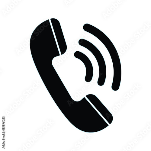 Black telephone receiver ringing